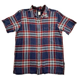 PATAGONIA Puckerware Short Sleeve Button Down Seersucker Shirt Men's MEDIUM